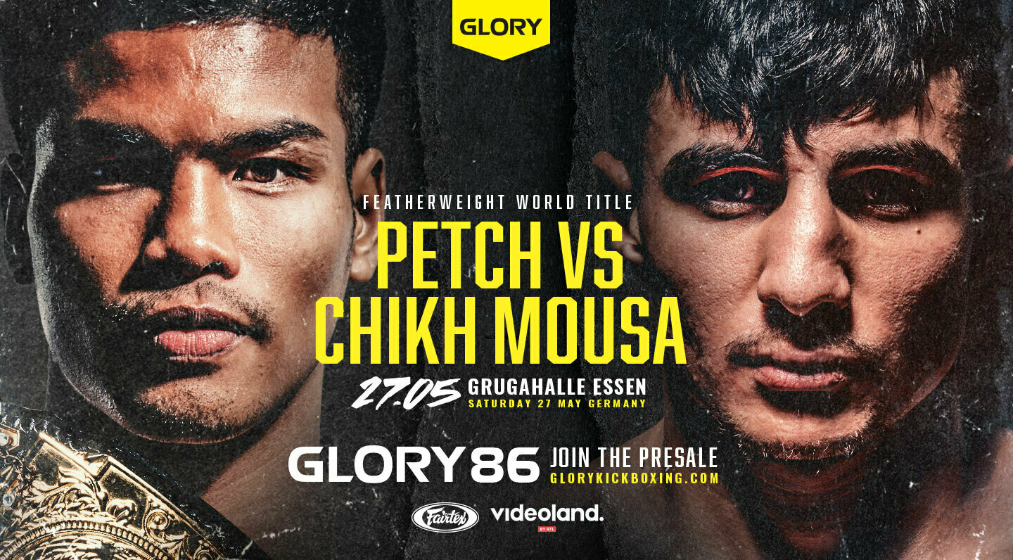 Petchpanomrung Kiatmookao vs Ahmad Chikh Mousa bij GLORY 86: Het gevecht om de GLORY vedergewicht titel